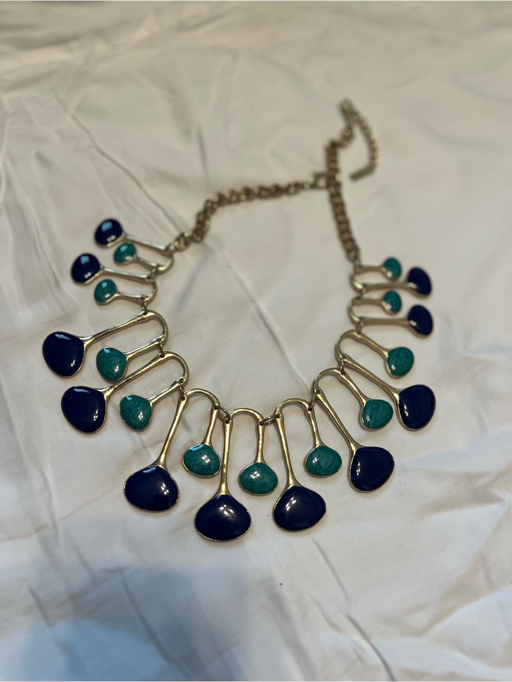 Statement Blue & Teal Drop Necklace